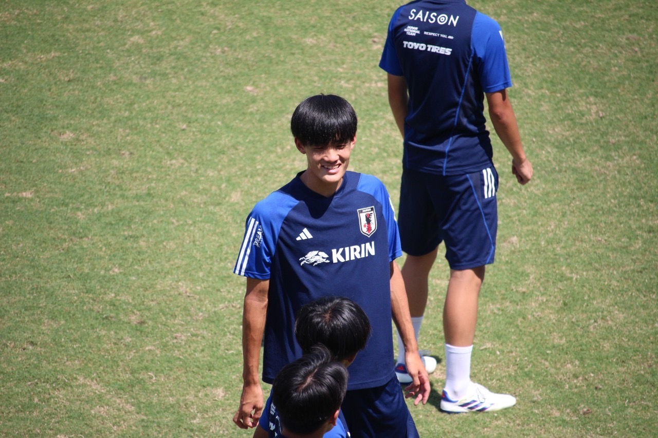 U-17日本代表の練習に参加する咲本大選手